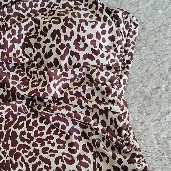 NEW J CREW ONE SHOULDER ruched Swin Suit In Leaopard Print  Size 10 - Picture 8 of 16